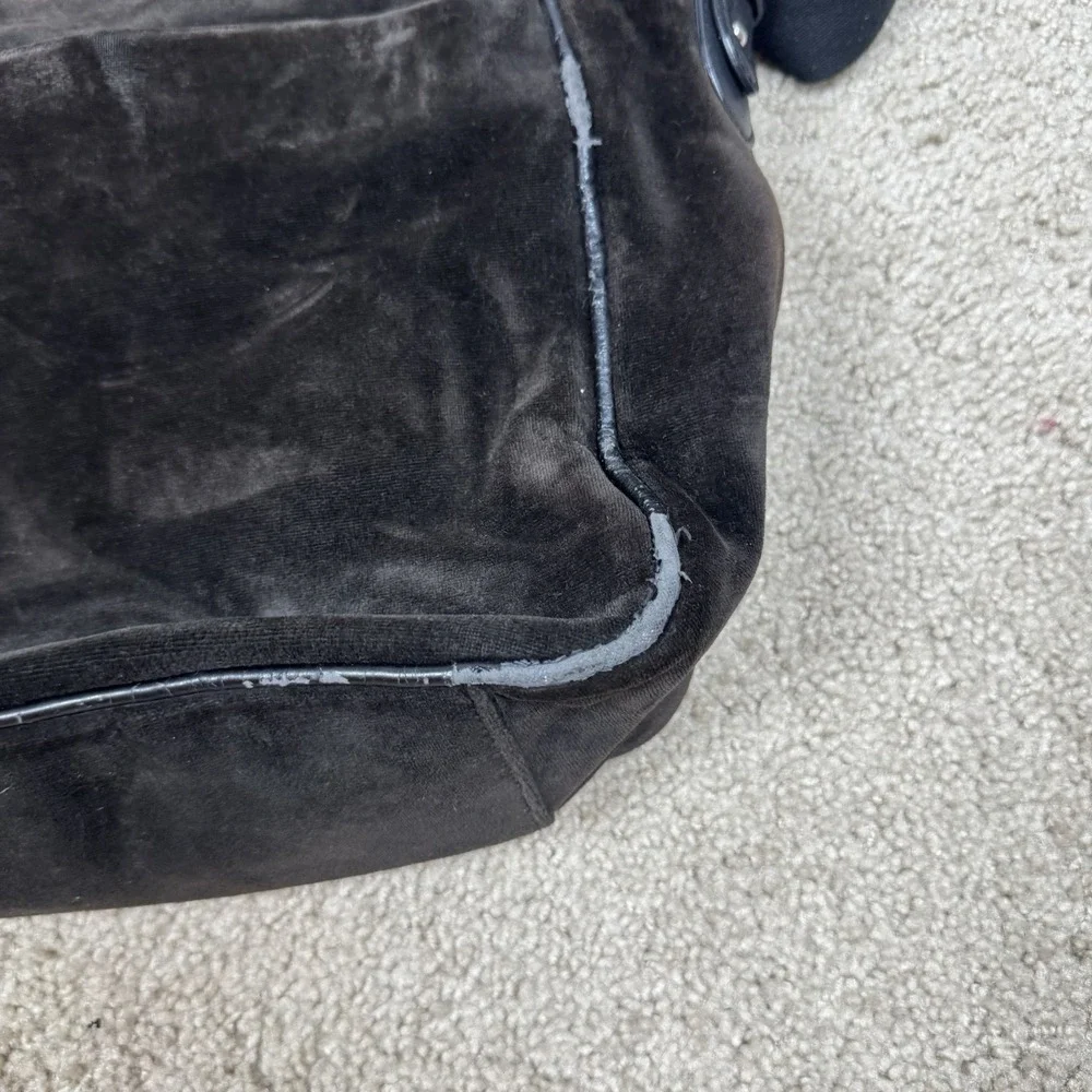 Vintage Y2K Juicy Couture Laptop Computer Messenger Bag Brown Velour‎ Velvet